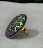 Hot pink glitter gold pattern ring extra large 30x40mm - Image 4