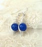 Wire wrapped blue jade earrings - Image 1