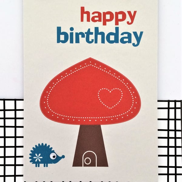 Hedgehog Card - Birthday Card - Happy Birthday - Cute Card - Fun Card