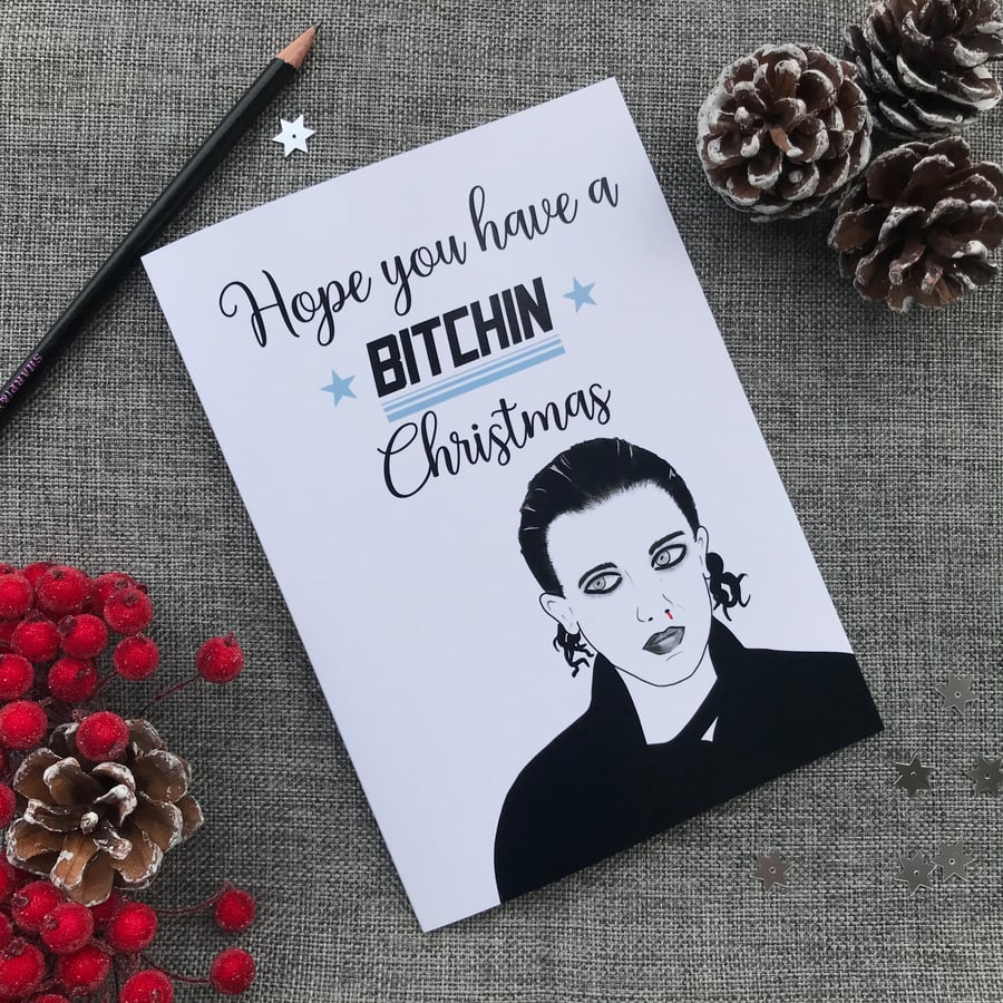 Eleven from Stranger Things Christmas Card