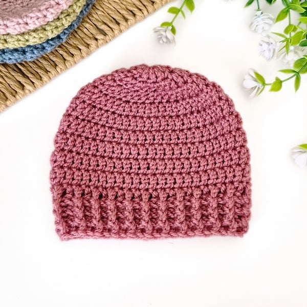 Crochet Baby Beanie Hat  – Newborn Baby Gift