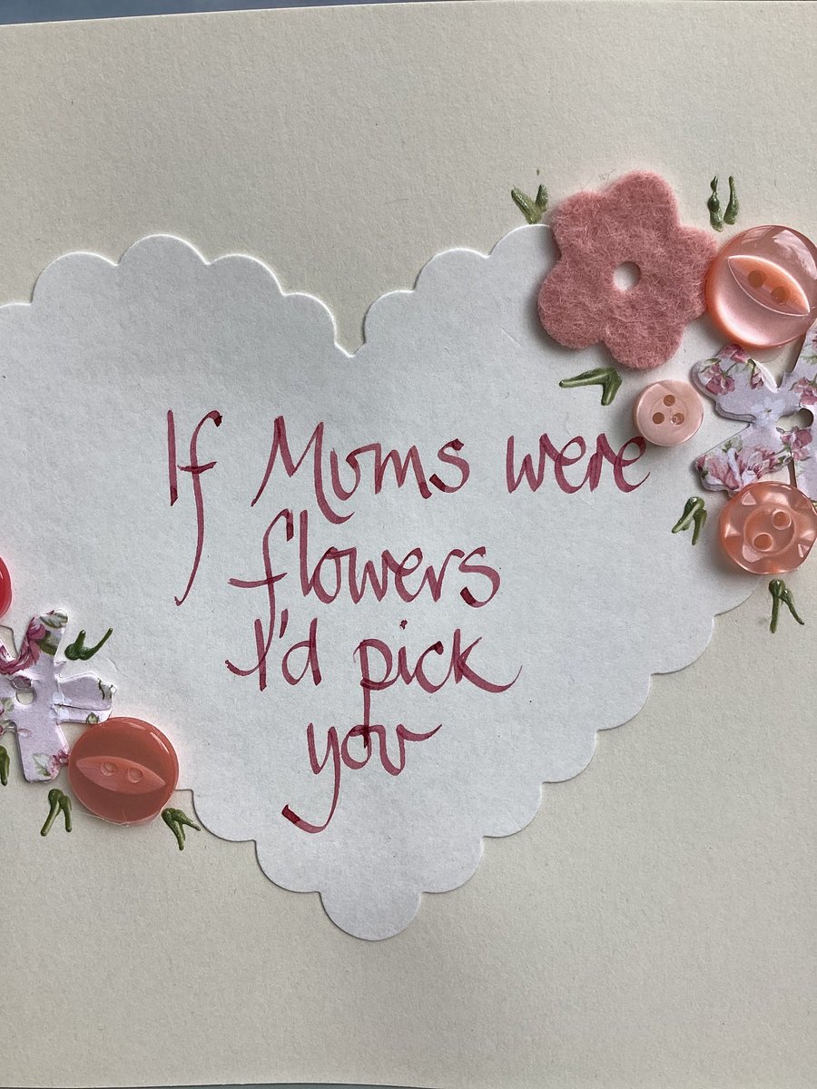 Handmade birthday card.Mum or Mothers card.Birthday card.Mothers day card.