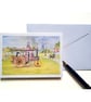 Blank Greetings Card Traction Engine Country Fair From Original Painting size A6 - Image 1