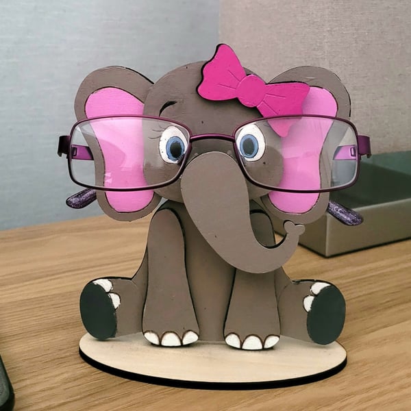Cartoon Style Elephant Eyeglasses Holder 