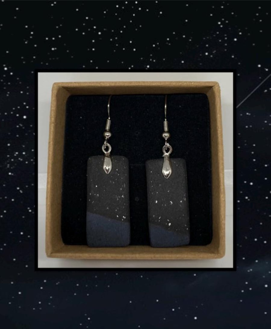 Night sky lightweight clay earrings