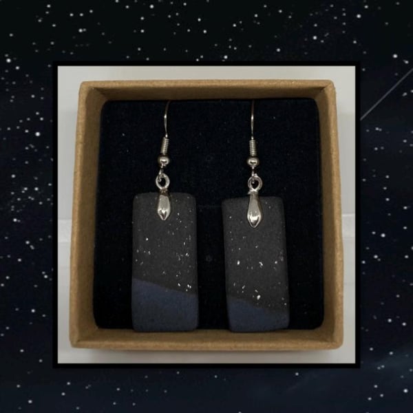 Night sky lightweight clay earrings