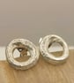 Sterling Silver Circle Stud Earrings - Organic Irregular Round Studs - Image 5