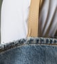 Distressed and recycled denim tote bag. Good size for shopping or work. - Image 8
