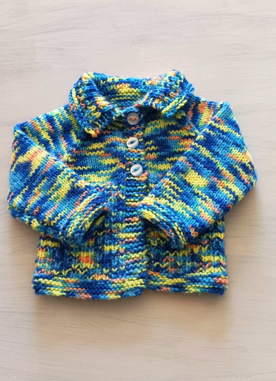 Newborn boys cardigan with collar