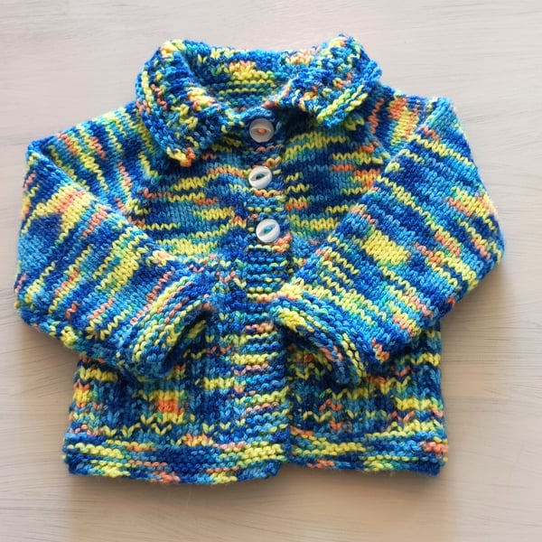 Newborn boys cardigan with collar