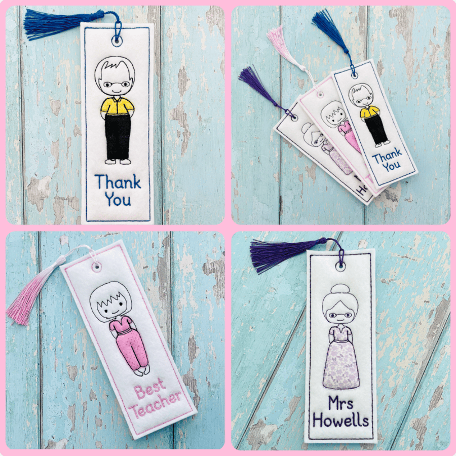 Teacher Felt Bookmark Personalised Gift