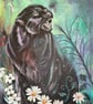 The Panther's Garden – Original Mixed-Media Painting