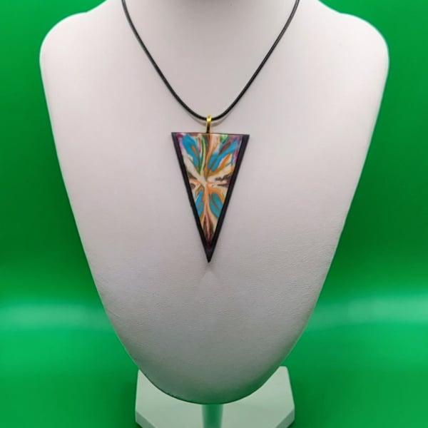 OOAK Polymer Clay Pendant Necklace, Handcrafted Statement Artisan Wearable Neckl