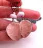 pink ceramic leaf earrings - Image 4