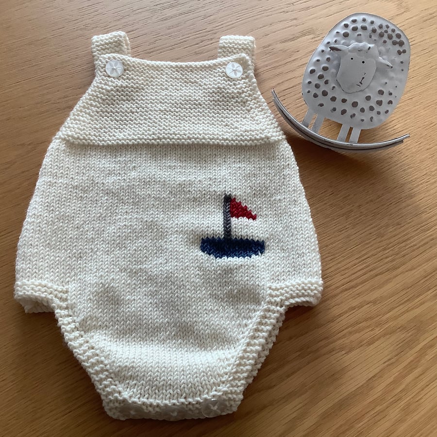 Hand Knitted Cashmere Blend Baby Romper 0-3 Months 