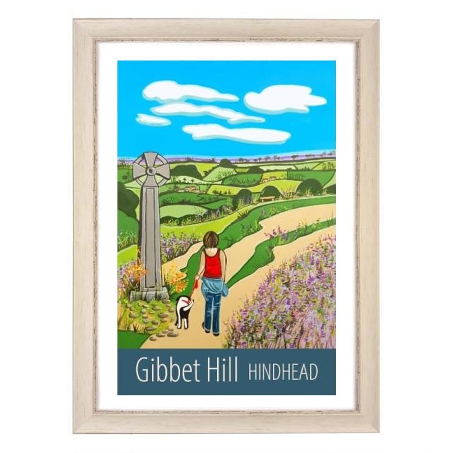 Gibbet Hill Hindhead travel poster print by Susie West