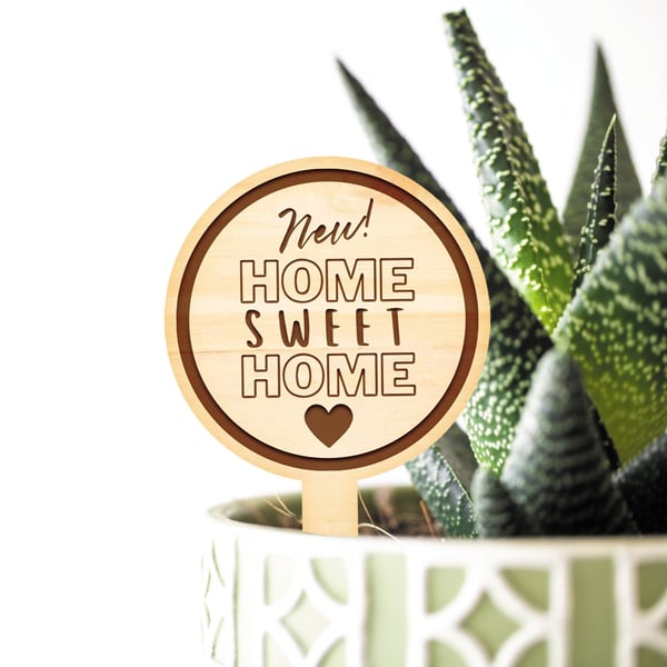 House Warming Gift - New Home Sweet Home Plant Tag - Small Thoughtful Gift