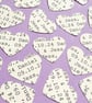 Cream Personalised Heart Confetti, Any Wording Custom Hearts, Wedding Decor 