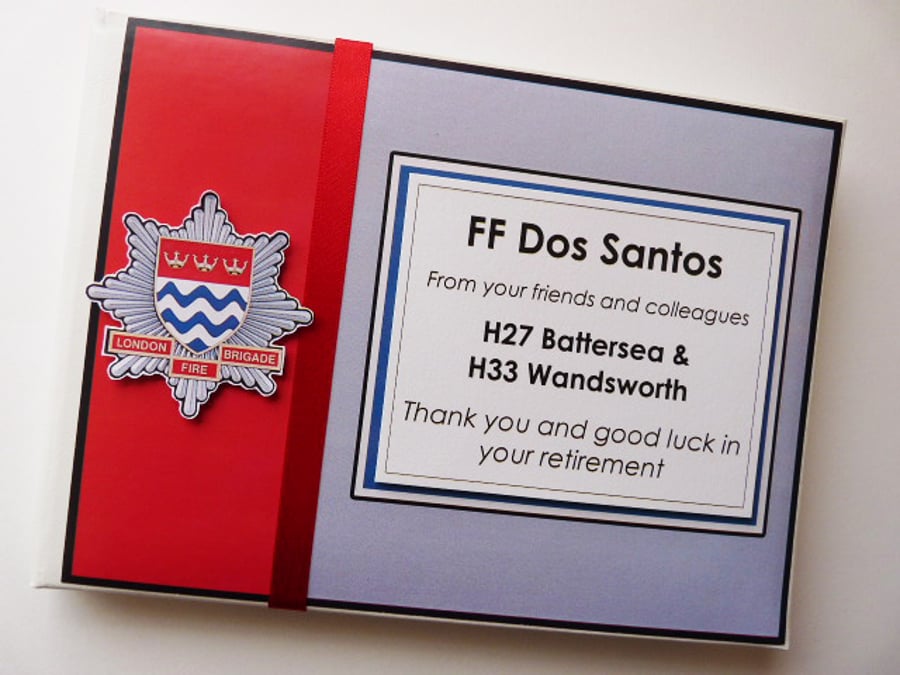 Fireman retirement guest book, firement retirement keepsake, gift