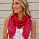Handmade Pink Ombre Lace Crochet Scarf