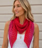 Handmade Pink Ombre Lace Crochet Scarf