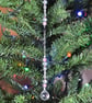 Suncatcher – Pink, Clear, and Silver, with Chain and Crystal Drop