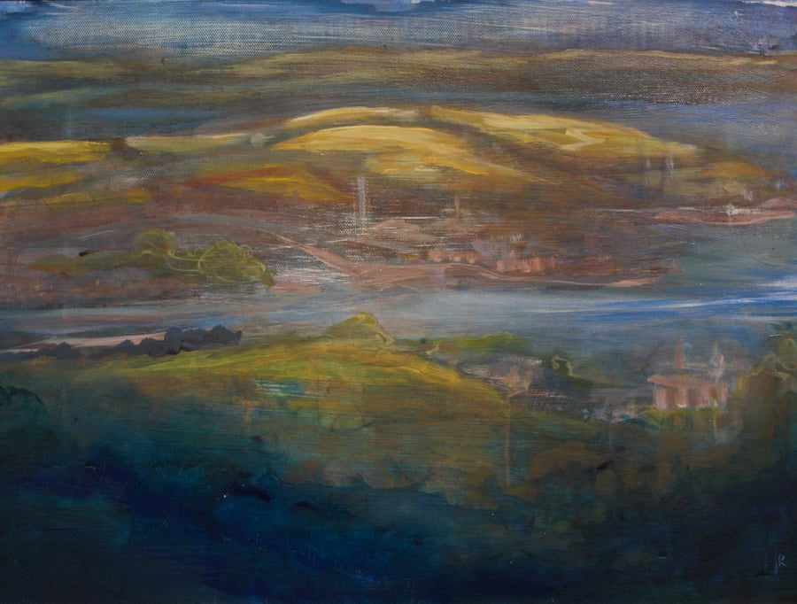 Haze - greeting card of Millbrook in Cornwall 