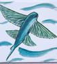 Flying Fish Design Ceramic Tile Trivet with Cork Backing - Image 3