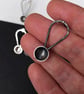 Oxidised silver spoon earrings with hammered detail - long stud silver earrings. - Image 3