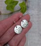Sterling Silver Heart Pattern Disc Earrings - JBJ1110 - Image 2