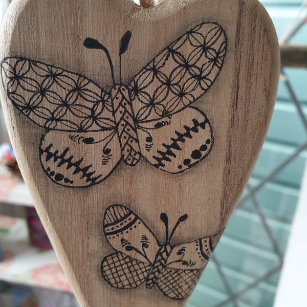Butterfly chucky wooden heart 