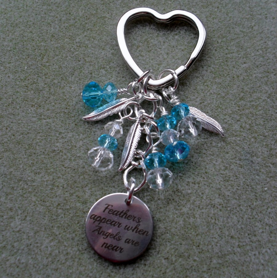 SALE 3 POUNDS Guardian Angel Keyring Charm