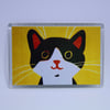 YELLOW HAPPY CAT FRIDGE MAGNET