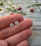 Silver Round Stud Earrings – Textured Round Studs - Image 6