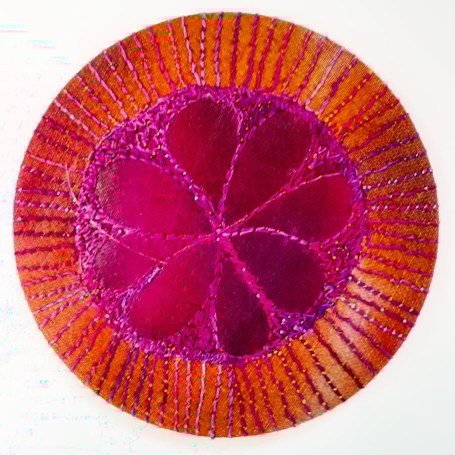 Large Pocket Mirror Handbag Accessories Colourful Free Machine Embroidery