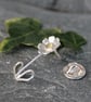 Sterling silver daisy brooch, wedding anniversary gift, silver flower brooch - Image 1