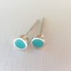 Tiny Colour Dot Stud Earrings Turquoise, Minimalist, Everyday Jewellery