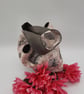  Knot bag,  small, reversible in grey denim and madam print fabric  - Image 5