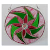 Floral Swirl Stained Glass Suncatcher Handmade 001