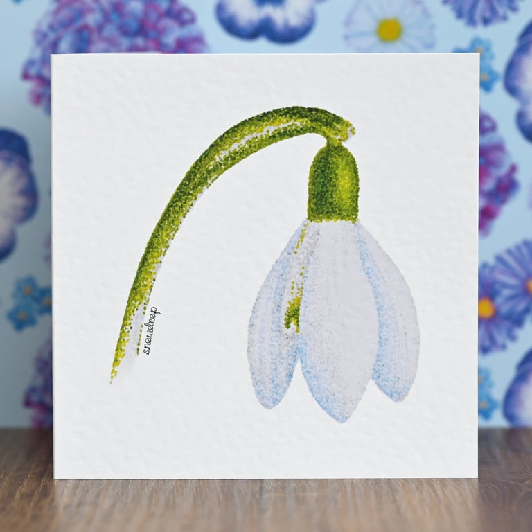 Snowdrop Blank Floral Card