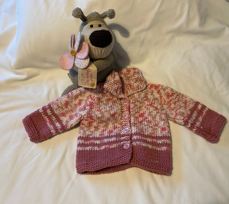 Babies chunky hand knitted jacket