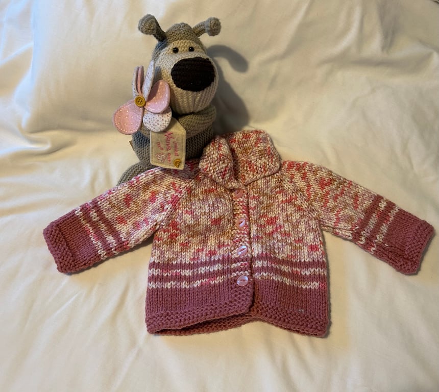 Babies chunky hand knitted jacket