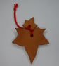 Ceramic leaf hanging decoration, ivy leaf - Image 4