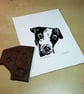 Jack Russell Dog - Original Hand Pulled Linocut Print - Image 4
