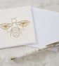 Bee Hand Embroidered Card, Bee Lovers Card, Bee Wedding Card - Image 1
