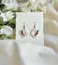 Floral Polymer Clay Earrings - Delicate Rose Botanical Drops