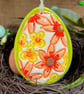 Perfectly Imperfect Pottery Easter Egg decoration with orange flowers