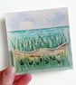 3D Coastal Watercolour Art, Handmade Sea Glass Beach Scene, One-off Desk Decor - Image 5