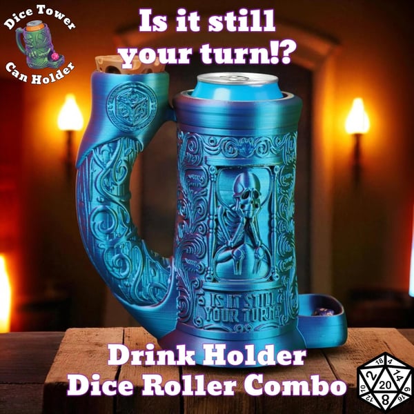 D&D - Is it still your turn? Dice Roller Can Cozy Tabletop RPG Accessory