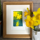 Daffodil Abstract number two - Mono print - original art